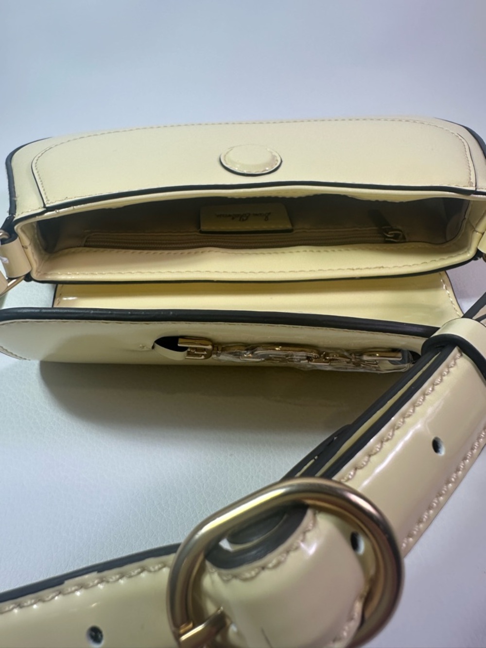 NEW SAM EDLEMAN LORAINE SMALL LEATHER SHOULDER BAG PALE YELLOW NWT!! - Picture 12 of 12